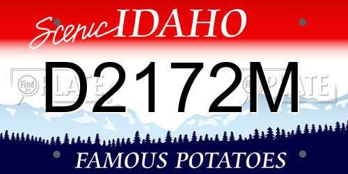 D2172M Idaho License Plate