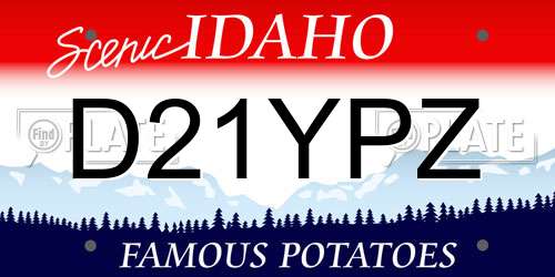 D21YPZ Idaho License Plate