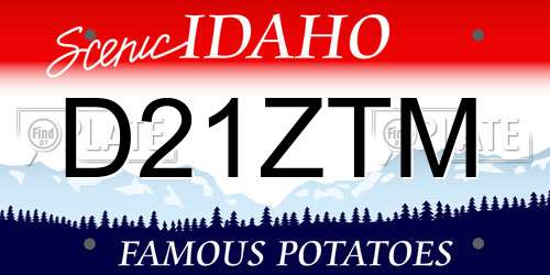 D21ZTM Idaho License Plate