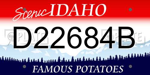 D22684B Idaho License Plate