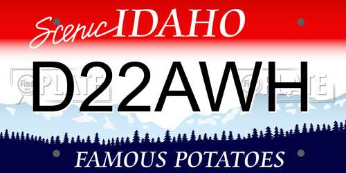 D22AWH Idaho License Plate