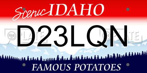D23LQN Idaho License Plate