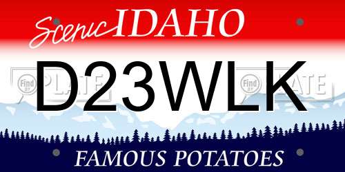 D23WLK Idaho License Plate