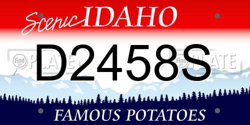 D2458S Idaho License Plate