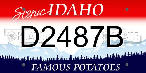 D2487B Idaho License Plate