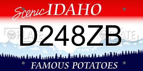 D248ZB Idaho License Plate