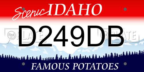 D249DB Idaho License Plate