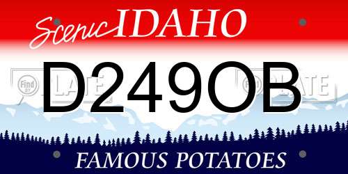 D249OB Idaho License Plate