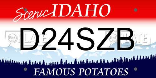 D24SZB Idaho License Plate