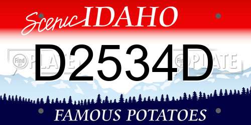 D2534D Idaho License Plate