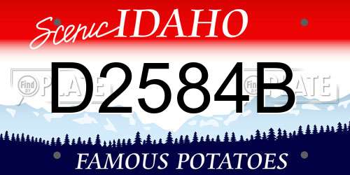 D2584B Idaho License Plate