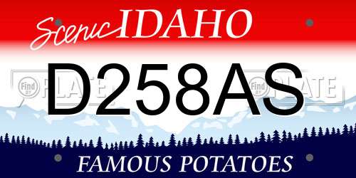 D258AS Idaho License Plate