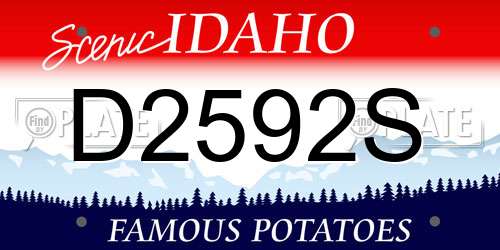 D2592S Idaho License Plate