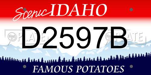 D2597B Idaho License Plate