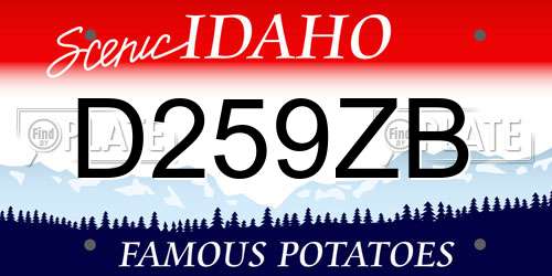 D259ZB Idaho License Plate
