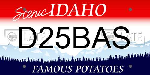 D25BAS Idaho License Plate