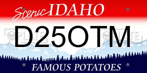 D25OTM Idaho License Plate