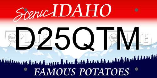 D25QTM Idaho License Plate