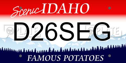 D26SEG Idaho License Plate