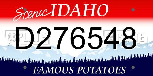 D276548 Idaho License Plate