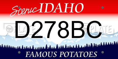 D278BC Idaho License Plate