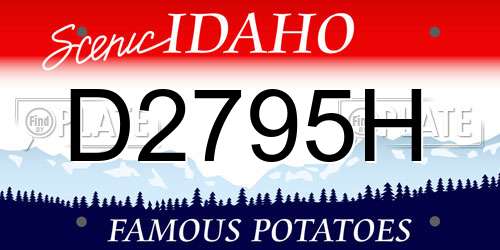 D2795H Idaho License Plate