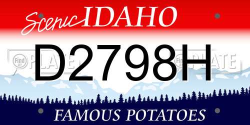 D2798H Idaho License Plate