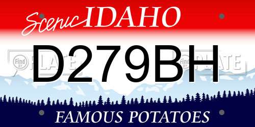 D279BH Idaho License Plate