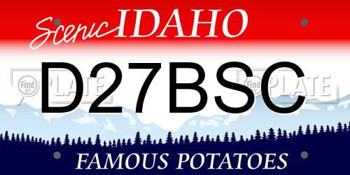 D27BSC Idaho License Plate