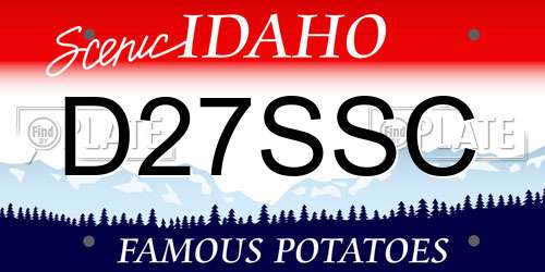 D27SSC Idaho License Plate