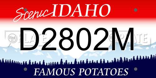 D2802M Idaho License Plate