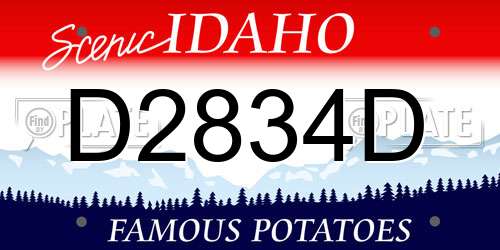 D2834D Idaho License Plate