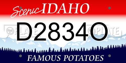 D2834O Idaho License Plate