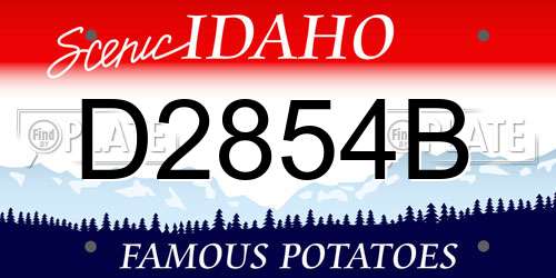 D2854B Idaho License Plate