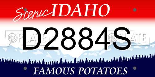 D2884S Idaho License Plate