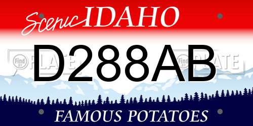 D288AB Idaho License Plate