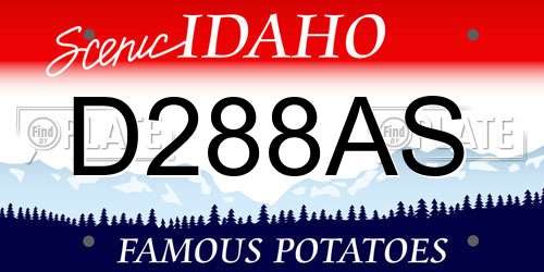D288AS Idaho License Plate