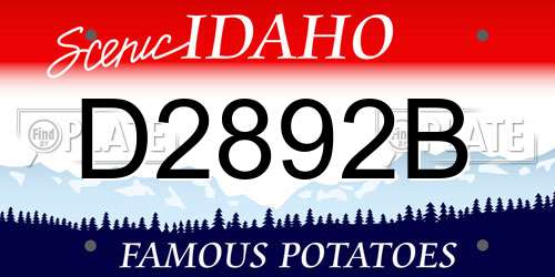 D2892B Idaho License Plate