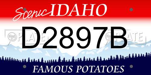 D2897B Idaho License Plate