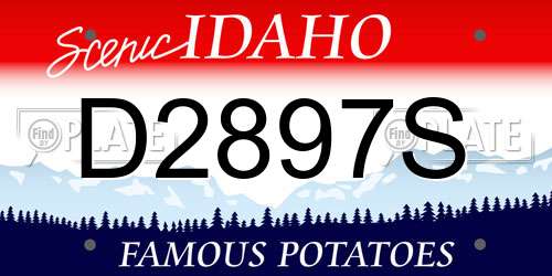 D2897S Idaho License Plate