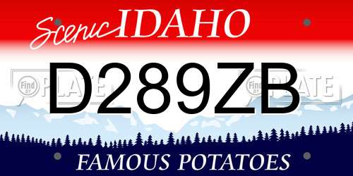 D289ZB Idaho License Plate