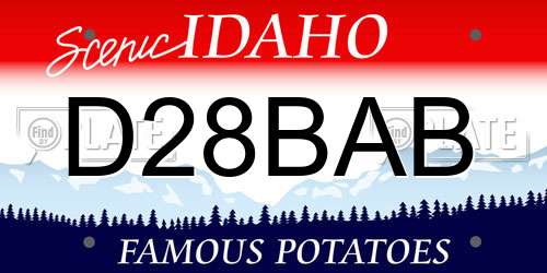 D28BAB Idaho License Plate