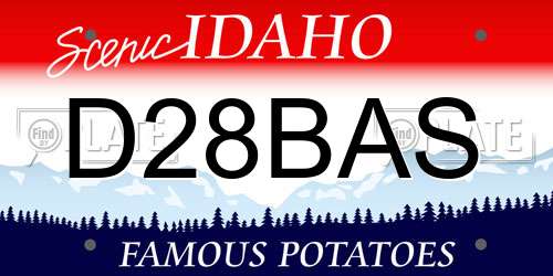 D28BAS Idaho License Plate