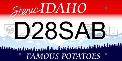D28SAB Idaho License Plate