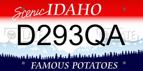 D293QA Idaho License Plate