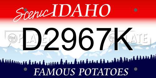 D2967K Idaho License Plate