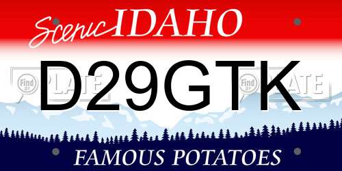 D29GTK Idaho License Plate