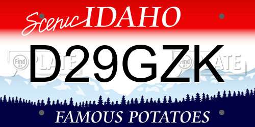 D29GZK Idaho License Plate