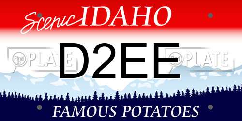 D2EE Idaho License Plate