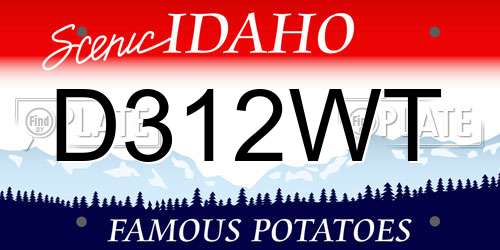 D312WT Idaho License Plate